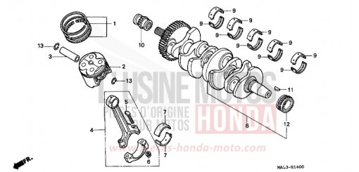VILEBREQUIN/PISTON CBR600FW de 1998